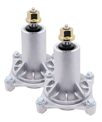 Koemier 2pcs Lawn Mower Spindle Assembly for AYP 187292 Dixon 532192870 Husqvarna 532192870 532187292 532187281 539112057 587125401 587820301 Ariens 21546238 by 4 Tapped Bolts Zerk