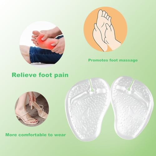 Image of Gel Pads for Thong Sandals, 8 Pairs | Toe Protectors, Forefoot Cushion Inserts, Non Slip, Metatarsal Support and Pain Relief