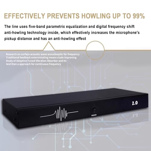 Supresor profesional de retroalimentación Hi-fi, procesador de audio digital, supresor anti-aullido para micrófono, anti-aullido digital automático de 5 niveles, para escenario, conferencias y KTV miniatura 6