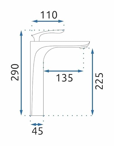 Rea Orbit Rubinetto Lavabo Alto In Oro Bianco Miscelatore Da Bagno In Ottone Monocomando Rubinetto Regolabile Caldo E Freddo (Bianco/Oro) - 7