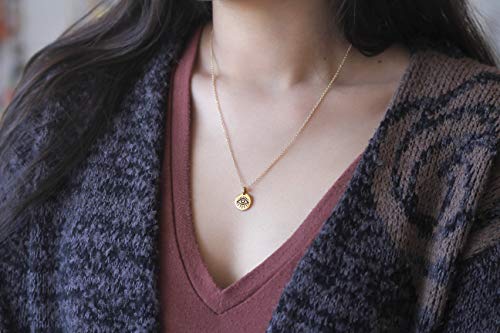MaeMae Evil Eye 14k Gold Filled Spiritual Necklace, Evil Eye Pendant, 10mm Gold Plated Charm, 16+2" Extension - Image 4