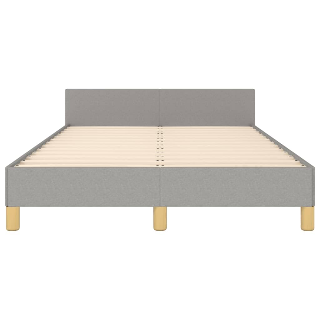 Hothingwell Telaio Letto Grigio Chiaro 120x190 Cm Tessuto | Testina regolabile, gambe robuste, doghe in compensato, supporto posteriore per lettura