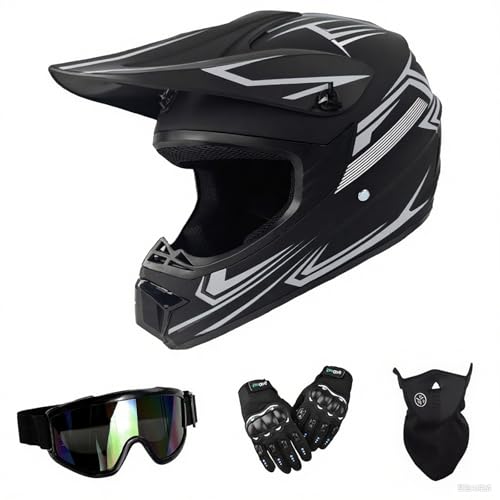 TIANDU Youth Kids Dirt Bike Motocross Helmets 4PCS Set,