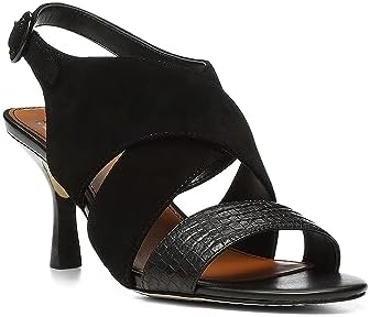 Donald Pliner Women's Ianna Suede Heeled Sandal, Black, 6.5 | Image 3