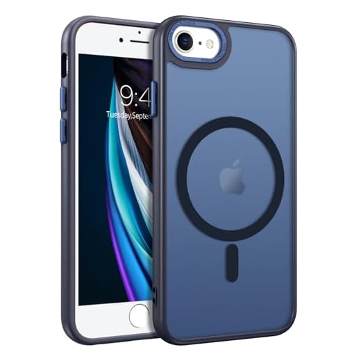 BENTOBEN Magnetic for iPhone SE Case, iPhone SE 2022/3rd/2020/2nd gen iPhone 8/7 Phone Case 4.7" [Compatible with Magsafe] Translucent Matte Slim Thin Shockproof Women Men Protective Cover, Navy Blue