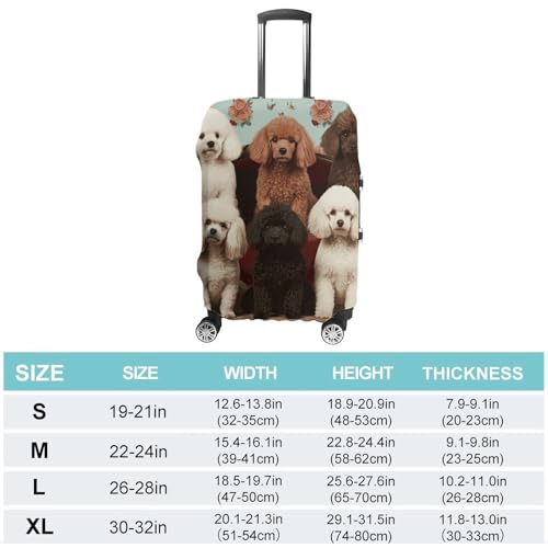 Poodles Dogs Luggage Cover, Washable Elastic Suitcase Cover Protector Fit 18-32 Inch Luggage2