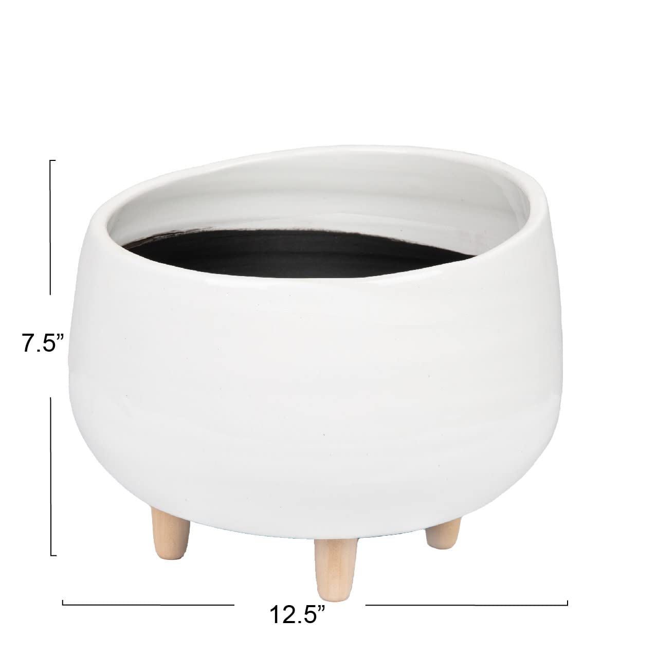 Creative Co-Op Maceta Bohemia Con Patas De Terracota Con Borde Orgánico