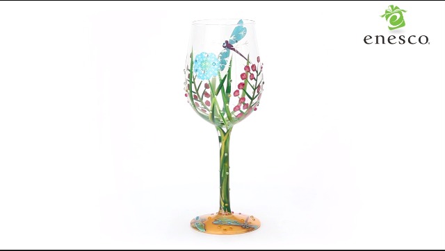 Amazon.com | Lolita Dragonfly Summer Artisan Painted Wine Glass