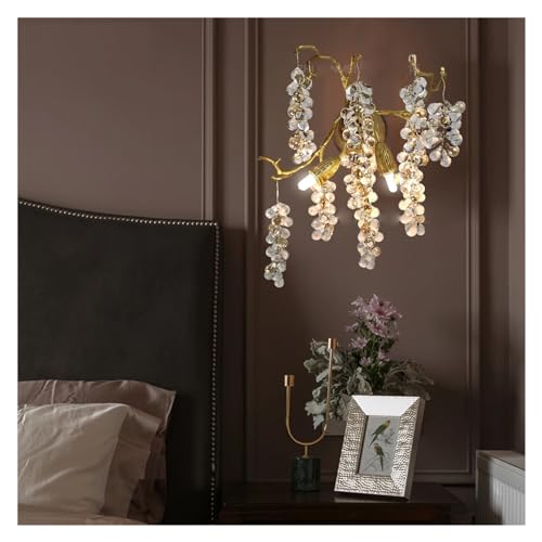 シャンデリア, 高級クリスタル壁取り付け用燭台現代銅 AC110v 220v ゴールド寝室装飾燭台 LED 照明