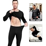 wirarpa Men's Cotton Long Johns Thermal Underwear Set Base Layer Lightweight Long Sleeve Top and Pajama Bottom - Image 4