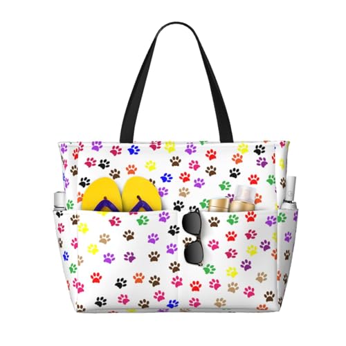 Sac de plage imprimé patte de chien pour partager votre amour des animaux tout l'été
