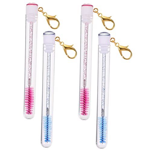 Healeved Lash Brush Keychain Set 4pcs Mascara Tubes for Makeup Easy to Use Travel-friendly