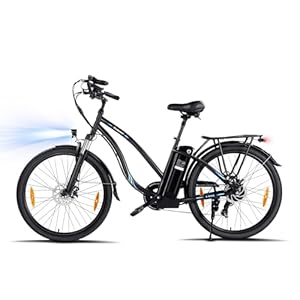 Bodywel A26/A275 Elektrische Fiets, 26”/27.5” Stadsfiets met 36V 15.6Ah Verwijderbare Accu, 4.5-inch LED Display, Maximale Actieradius van 100km