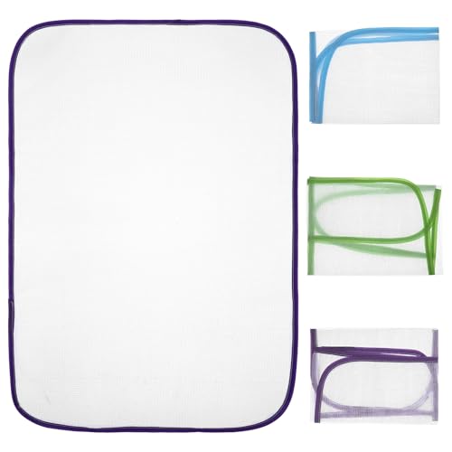 Elegaperma 3 Pcs Press Cloth for Ironing Ironing Cloth to Protect Clothes Pressing Clothes Mesh Protective Pads in Blue Purple and Green Colors for Various Fabrics and Garment Care