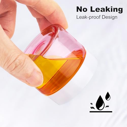 Travel Containers for Toiletries Plastic Cream Jars TSA Approved 2oz 4 Pack Refillable Cosmetic Containers Leak-proof Travel Size Toiletries with Lid for Face Body Hand Cream(4Color)3