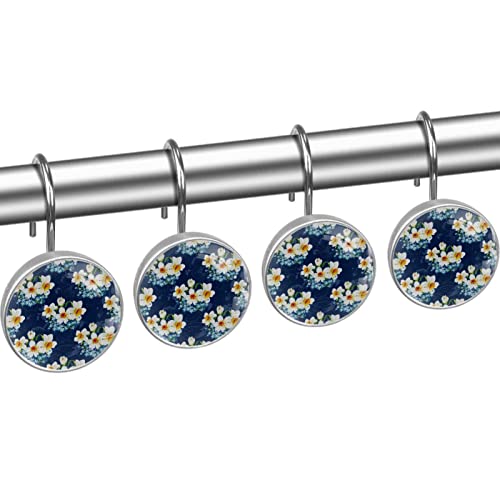 Crochets de rideau de douche jonquilles accessoires salle de bain antirouille