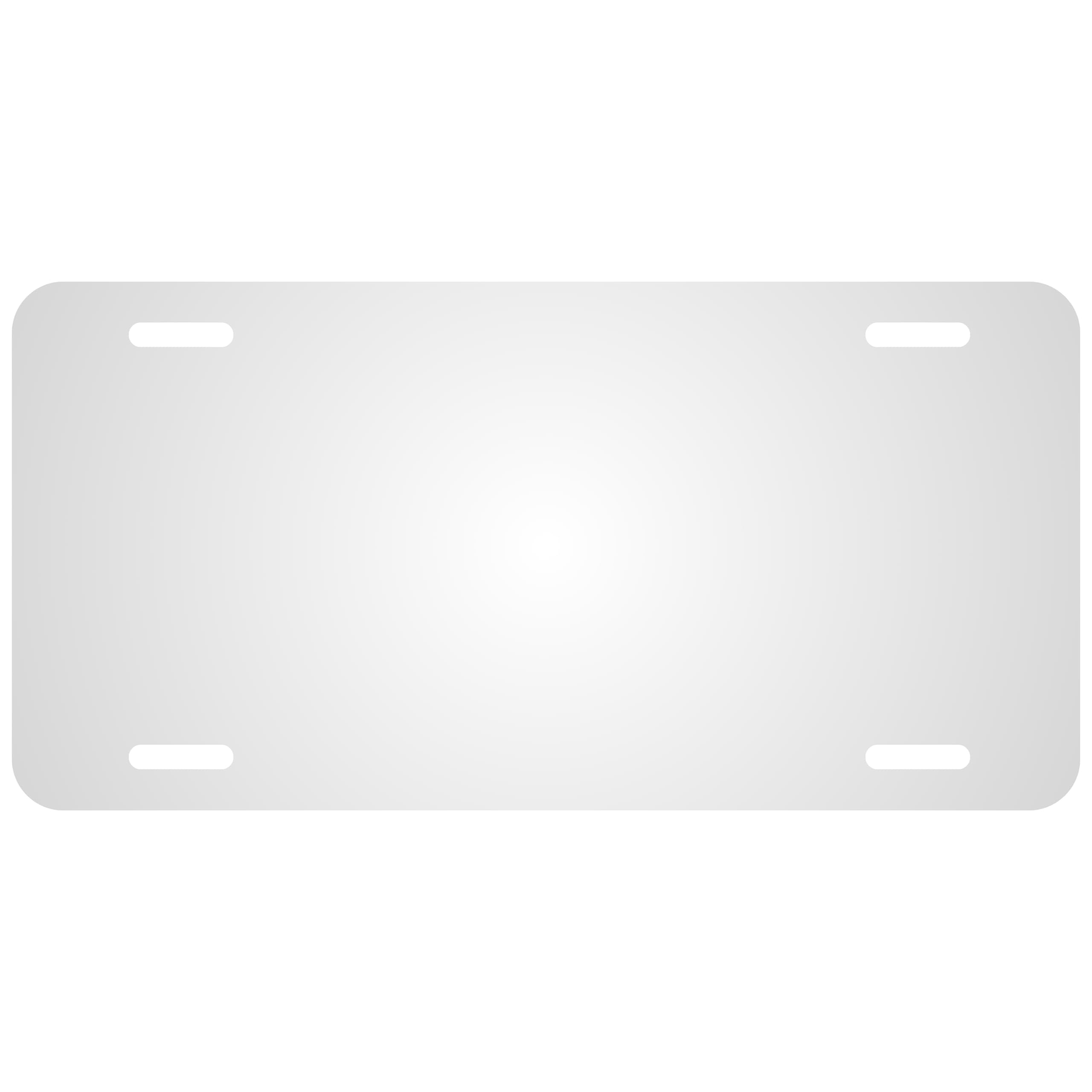 Blank License Plate (Flat Aluminum WHITE) (2pk)