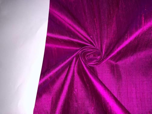 Tissu Dupioni de pure soie magenta anti-froissement structurel pour vêtements volumineux