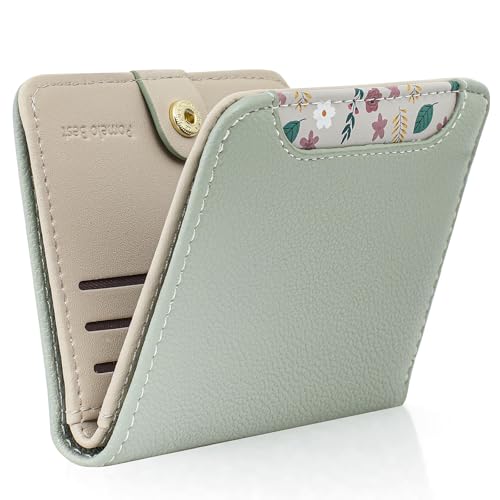 Pomelo Best Damen Geldbeutel Klein mit RFID-Schutz, Mini Portemonnaie aus Weichem PU-Leder, Stylisches Design mit Druck, leicht & praktisch für Alltag und Reise (Mintgrün)