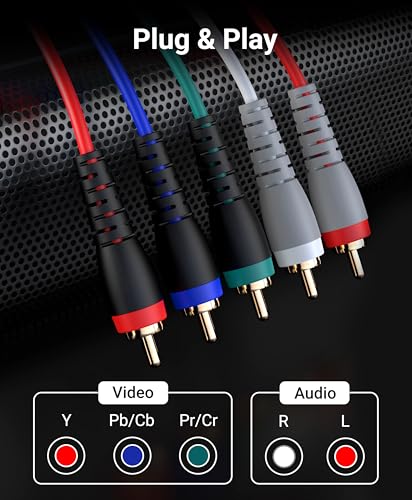 Image of BlueRigger RCA Component Video and Audio Cable (6 Feet / 1.8 Meters)