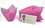 Katgely Pink Tulip Cupcake Liner Medium Height 2.5 to 3.5 Inches Tall (Pack of 200)