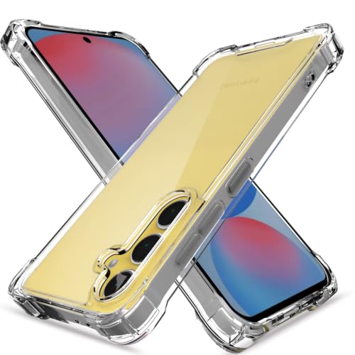 Image of Outlouders Back Cover for Samsung Galaxy S24 FE 5G Clear Transparent PC + TPU Bumper Case with Raised Edges for Shockproof Protection (Transparent)