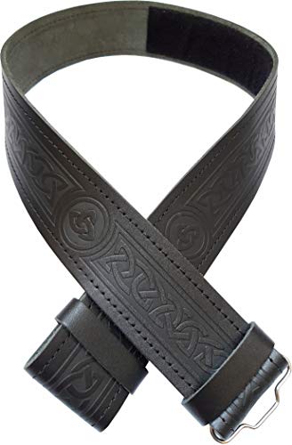 Ceinture de kilt large en cuir véritable Ever Bright noir marron accessoire rigide