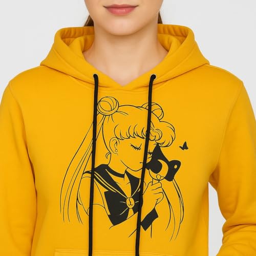 Image of Raves Womens Stylish Printed Hoodie | Trendy Cotton Fleece Hooded Sweatshirt for Women & Girls | Full Sleeve Winter Wear Pullover