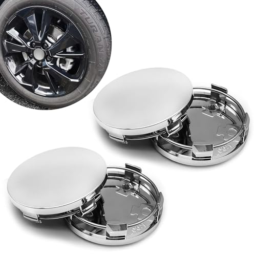 Lxsloet 4PCS Car Wheel Center Caps Center Caps for Rims ABS Snap-in Vehicle Wheel Hub Cover OD 60MM/2.36In ID 56MM/2.2In Modified Car Rim Cover Replacements for Most SUV Sedan Truck (Plating Color)