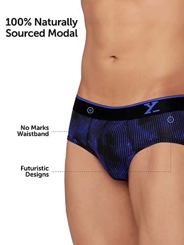 Image of XYXX Men's Urbane & Flux Micromodal Regular Fit Printed Antimicrobial Briefs with No Marks Waistband (Pack of 3)