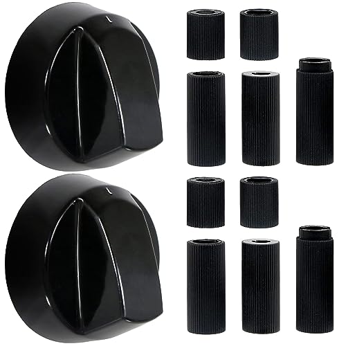 CUIDAKJ 2er-Pack Schwarz Kontrollknöpfe mit 10 Adaptern Drehknöpfe Herdknöpfe Knöpfe Schalter,Universal Schaltknöpfe Ø 42mm für alle Arten von Ofen, Herd & Kochfeld,Universal Drehknopf Set-schwarz CUIDAKJ 2er-Pack Schwarz Kontrollknöpfe mit 10 Adaptern Drehknöpfe Herdknöpfe Knöpfe Schalter,Universal Schaltknöpfe Ø 42mm für alle Arten von Ofen, Herd & Kochfeld,Universal Drehknopf Set-schwarz