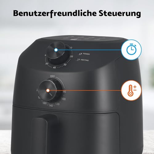 Cube 2.0 Mini Airfryer – Kompakte Heißluftfritteuse, 2L, 5 Kochfunktionen, 60 Min. Timer, Antihaft, 80% weniger Öl, energieeffizient – Bild 4
