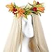KorViSHOW Hawaiian Leis Flower Crown - Tropical Floral Headband Artificial Hawaii Floral Headpiece with Ribbon Lei Luau Dress Up Accessory for Girls Women Summer Beach Pool Party Decorations