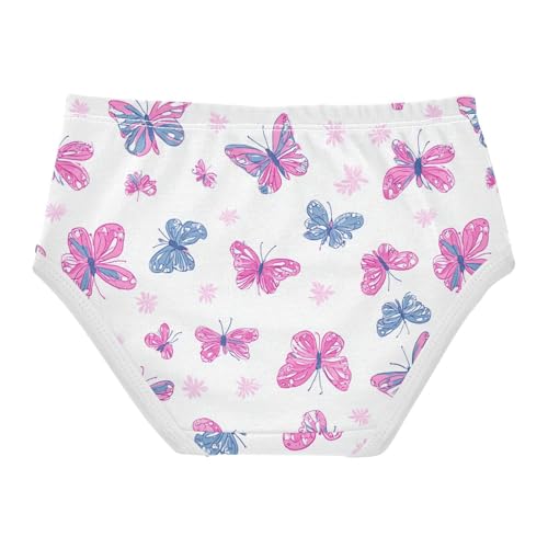 Wusikd Pink Blue Girls' Underwear Cotton Butterfly Girls Briefs Soft Toddler Underwear 2T2