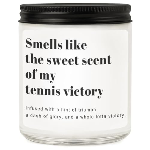 RIZOOCE Funny Tennis Gifts for Women & Men - Scented Candle for Tennis Players - Unique Tennis Accessories & Decor-Birthday Retirement Christmas Gift Ideas for Team (7oz)