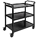 Produktbild APS 11944 Servier-/Transportwagen aus schwarzem Aluminiumrahmen, 3 Böden, Abstand je Boden 31 cm, 4 Lenkrollen mit Feststellern, Tragfähigkeit 50 kg je Boden, demontiert, einfache Montage