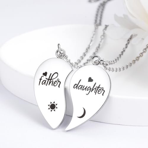 Yonhon Father Daughter Necklace for 2, Father Daughter Matching Bracelet Set for 24