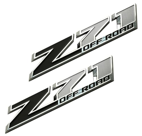 Image of 2pcs New Big Z71 Off Road Emblems 10 inch Badge Compatible with 2009-2018 Colorado Tahoe Silverado Sierra Suburban 2500Hd 3500Hd Offroad (Chrome Black)
