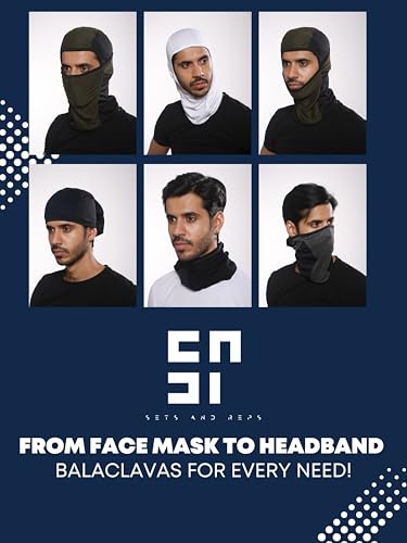 Image of inchPack of 2 Black & Blue Premium Face Mask for Bikers I Breathable Full Face Cover Balaclava for Men I Helmet Mask for Dust Protection