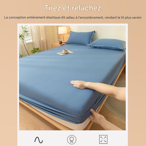 Sábana elástica transpirable de algodón para un sueño sin pliegues 7