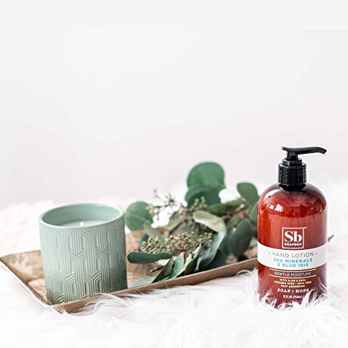 Soapbox Hand Lotion, Moisturizing Hand & Body Cream With Sea Minerals & Blue Iris, Beautifully Scented, Vegan, Natural & Cruelty Free Hydrating Hand Lotion For Dry Skin, 3 Pack 12Oz Pump Bottles #TOP2