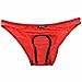 Utcelut Men's Smooth Underwear Open Pouch Comfort Bikini Briefs Underpants Small Red