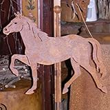 Rostikal Gartendeko Rost Metall Pferde Figur 30 x 40 cm Vintage Gartenfigur Pferd
