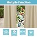 RYB HOME Outdoor Curtains for Patio - Blackout Waterproof Outside Curtains for Porch Pavilion Gazebo Weatherproof Wind Resistant, 1 Panel, 52 inches Wide x 84 inches Long, Biscotti Beige