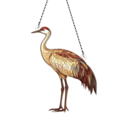 Image of Sandhill Crane Acrylic Ornament Gift for Crane Lovers Christmas Decor