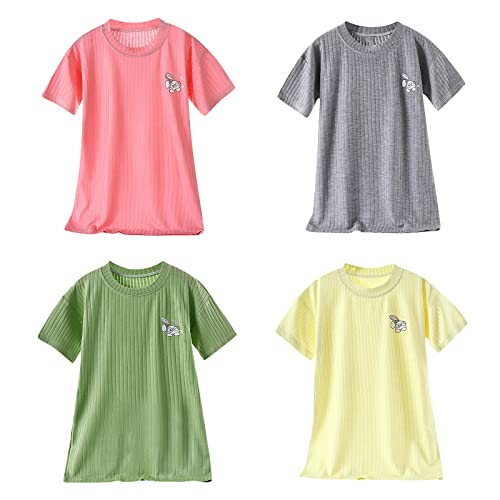 Toddler Girls 𝐍ightgown Cotton 𝐒leep Shirt Short Sleeve Bunny 𝐏ajamas Baby Girls Princess 𝐍ightgown Loose Dresses2