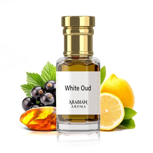 Image of Arabian Aroma White Oud Attar | Citrus & Floral Fragrance with Amber & Musk | Long-Lasting Alcohol-Free | Oil-Based Sandalwood Attar | Itra Perfume for Men & Women | 100% Perfume for Men & Women (6ml)