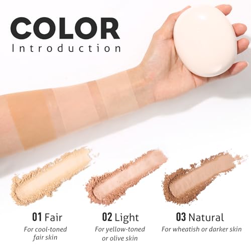 Image of UCANBE 2-in-1 Pressed Face Powder & Foundation Makeup, Matte Oil Control Flawless Setting Powder, Korean Makeup,Waterproof Long Lasting Finishing Powder (Fair)