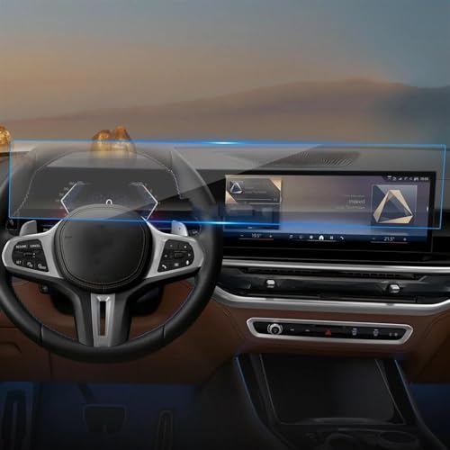 Film protection BMW X5 2024 en verre trempé bleu pour écran navigation