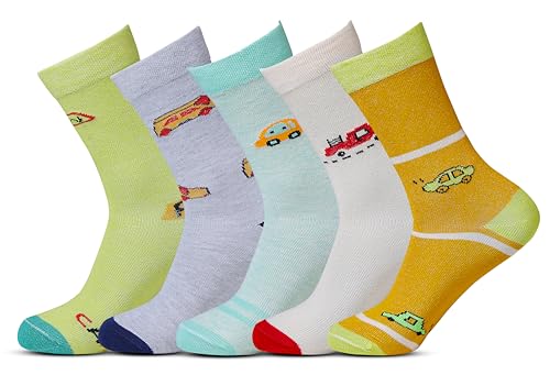 Image of RC. ROYAL CLASS Boys & Girls Calf Length Premium Soft Cotton Multicolored Socks For Kids (Pack of 5 Pairs)